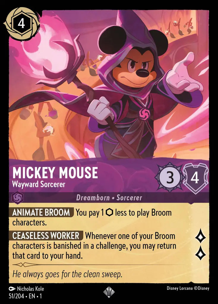 01 The First Chapter - 051/204 - Mickey Mouse - Wayward Sorcerer - NON FOIL