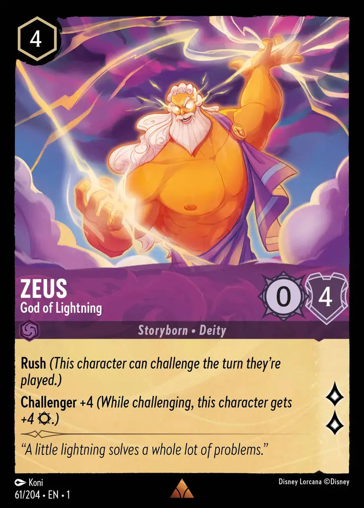 01 The First Chapter - 061/204 - Zeus - God of Lightning - FOIL