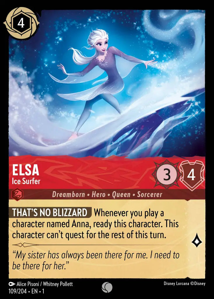01 The First Chapter - 109/204 - Elsa - Ice Surfer - NON FOIL