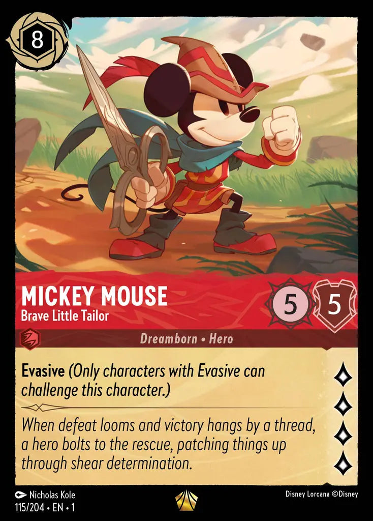 01 The First Chapter - 115/204 - Mickey Mouse - Brave Little Tailor - NON FOIL
