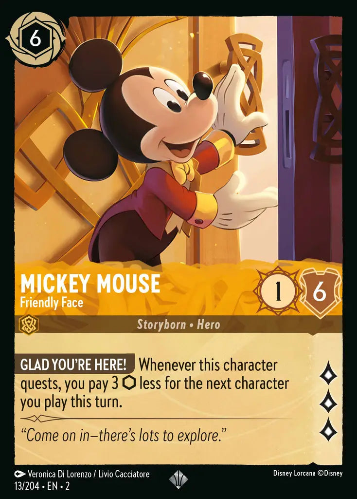 02 Rise of the Floodborn - 013/204 - Mickey Mouse - Friendly Face - FOIL