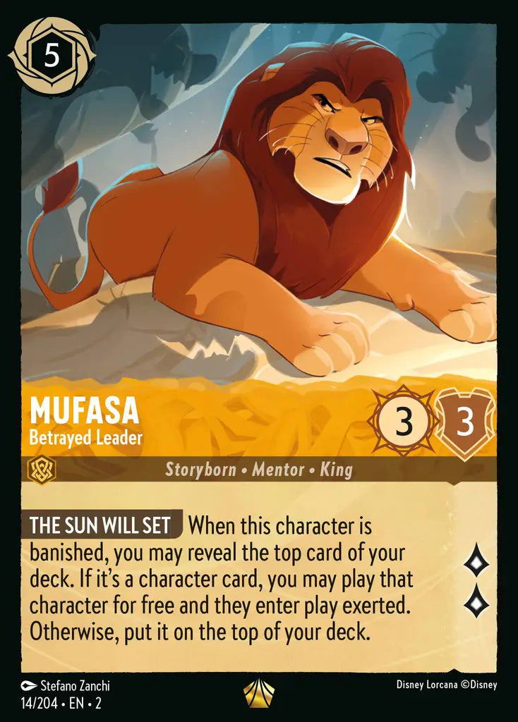 02 Rise of the Floodborn - 014/204 - Mufasa - Betrayed Leader - NON FOIL