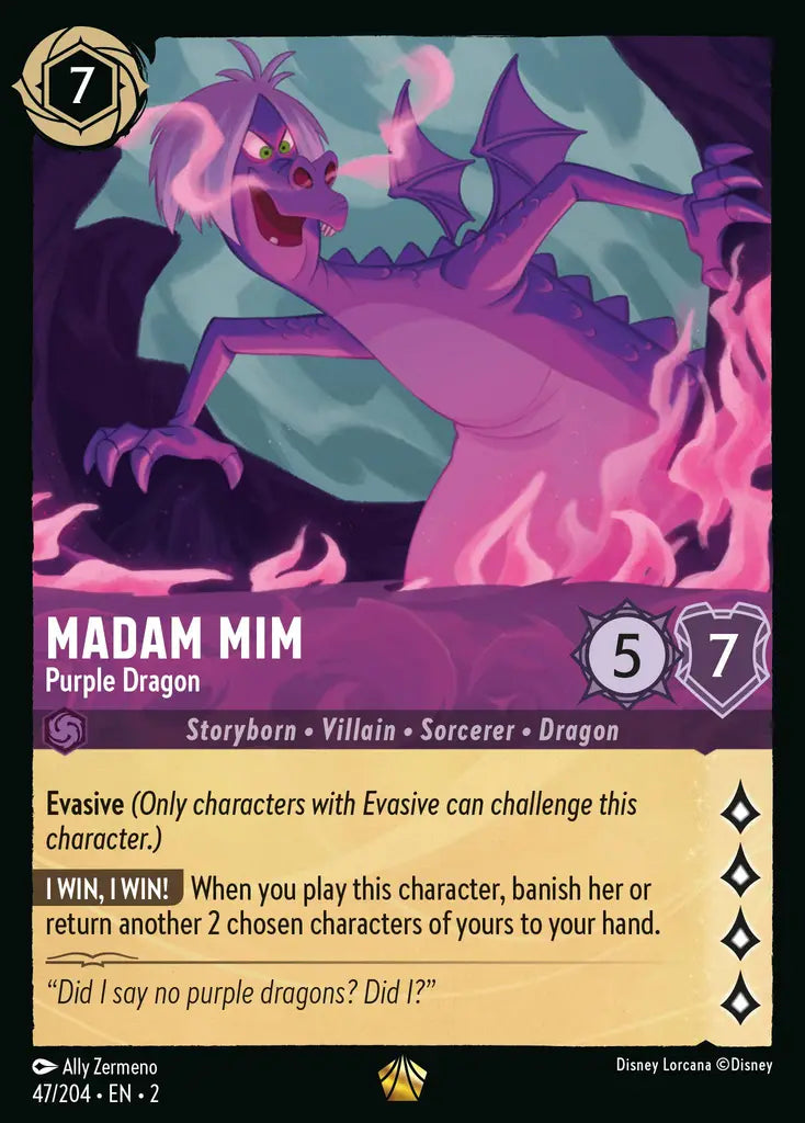 02 Rise of the Floodborn - 047/204 - Madam Mim - Purple Dragon - NON FOIL