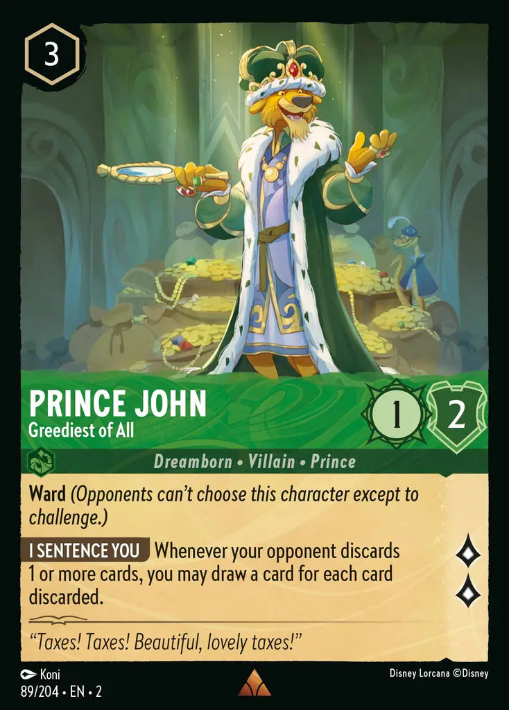 02 Rise of the Floodborn - 089/204 - Prince John - Greediest of All - FOIL