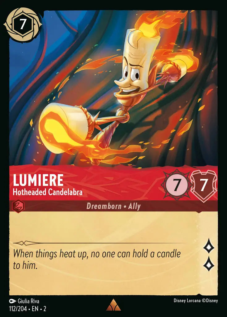 02 Rise of the Floodborn - 112/204 - Lumiere - Hotheaded Candelabra - FOIL