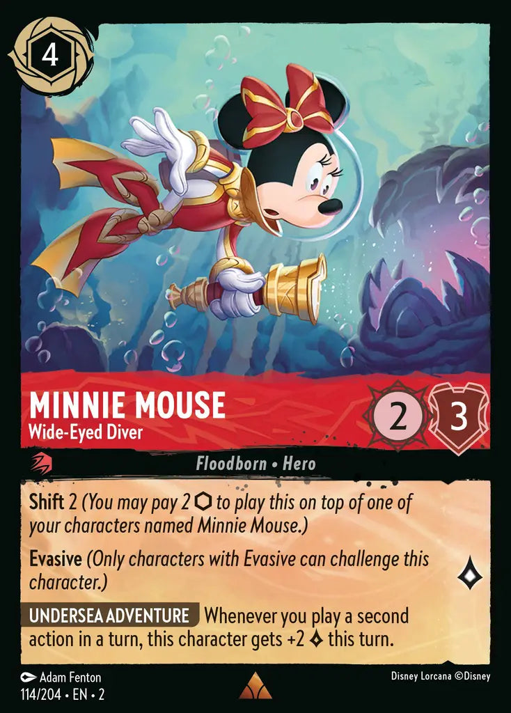 02 Rise of the Floodborn - 114/204 - Minnie Mouse - Wide-Eyed Diver - FOIL