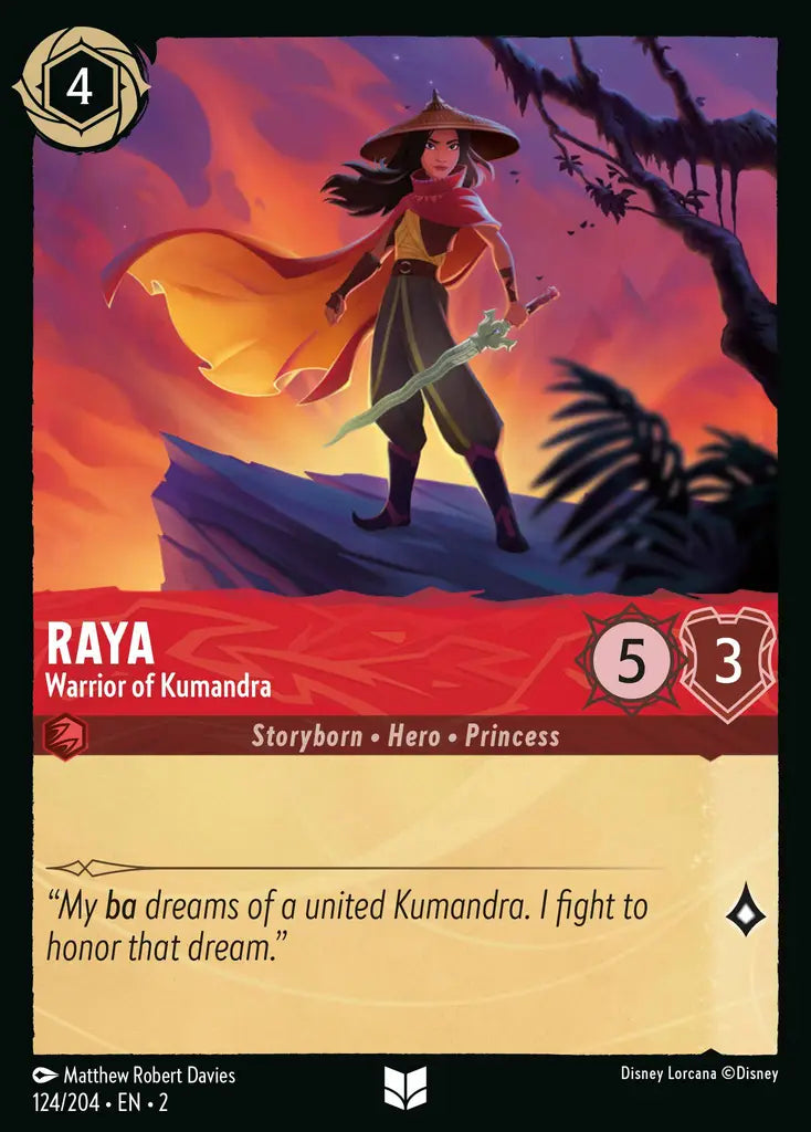 02 Rise of the Floodborn - 124/204 - Raya - Warrior Of Kumandra - FOIL