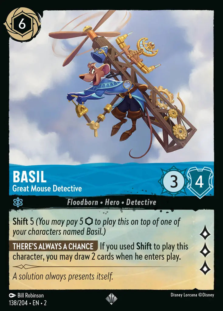 02 Rise of the Floodborn - 138/204 - Basil - Great Mouse Detective - FOIL