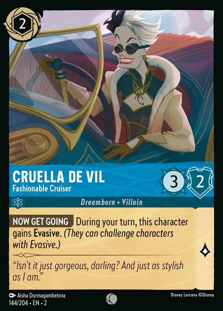 02 Rise of the Floodborn - 144/204 - Cruella De Vil - Fashionable Cruiser - FOIL