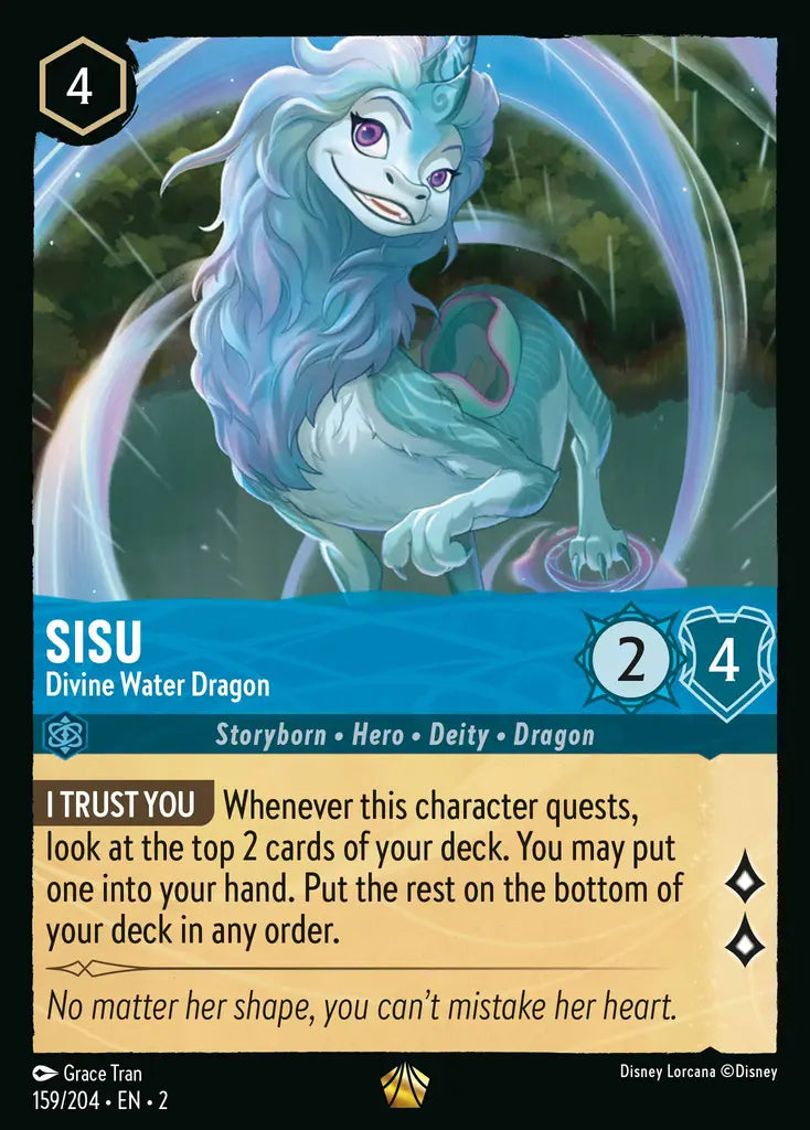 02 Rise of the Floodborn - 159/204 - Sisu - Divine Water Dragon - NON FOIL