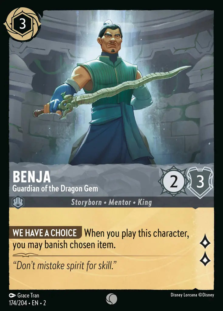 02 Rise of the Floodborn - 174/204 - Benja - Guardian of the Dragon Gem - FOIL
