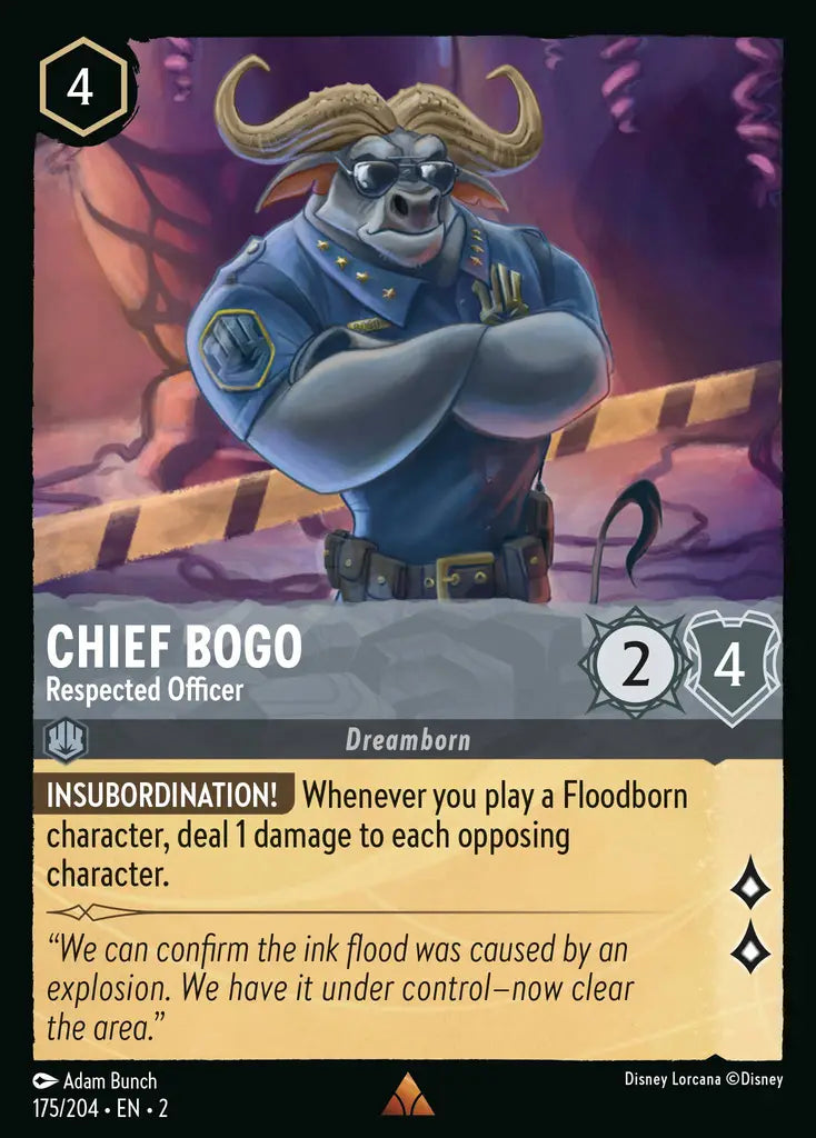 02 Rise of the Floodborn - 175/204 - Chief Bogo - Respected Officer - FOIL