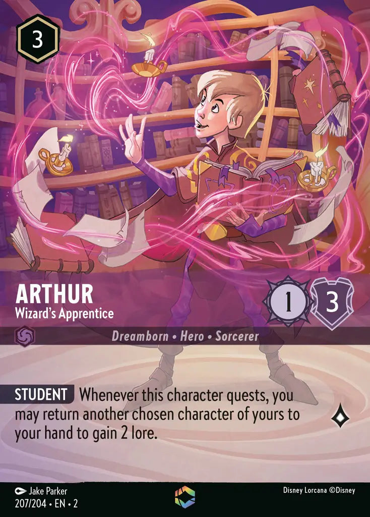 02 Rise of the Floodborn - 207/204 - Arthur - Wizard's Apprentice - FOIL