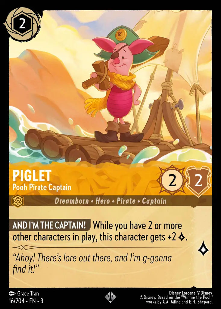 03 Into the Inklands - 016/204 - Piglet - Pooh Pirate Captain - FOIL
