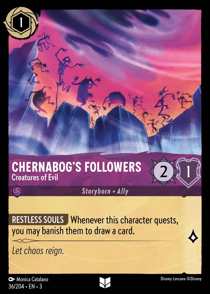 03 Into the Inklands - 036/204 - Chernabog's Followers - Creatures of Evil - FOIL