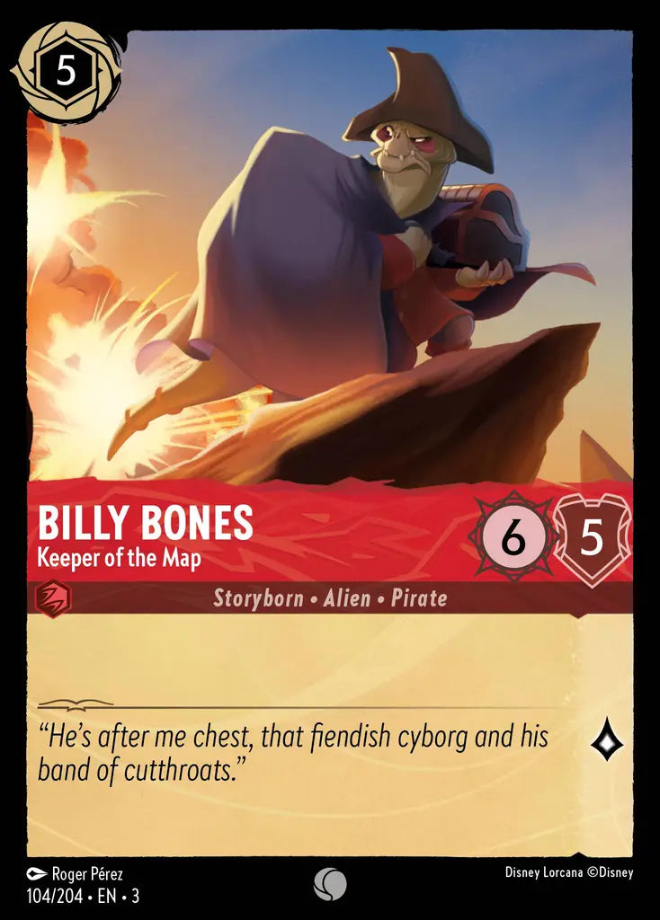 03 Into the Inklands - 104/204 - Billy Bones - Keeper of the Map - FOIL