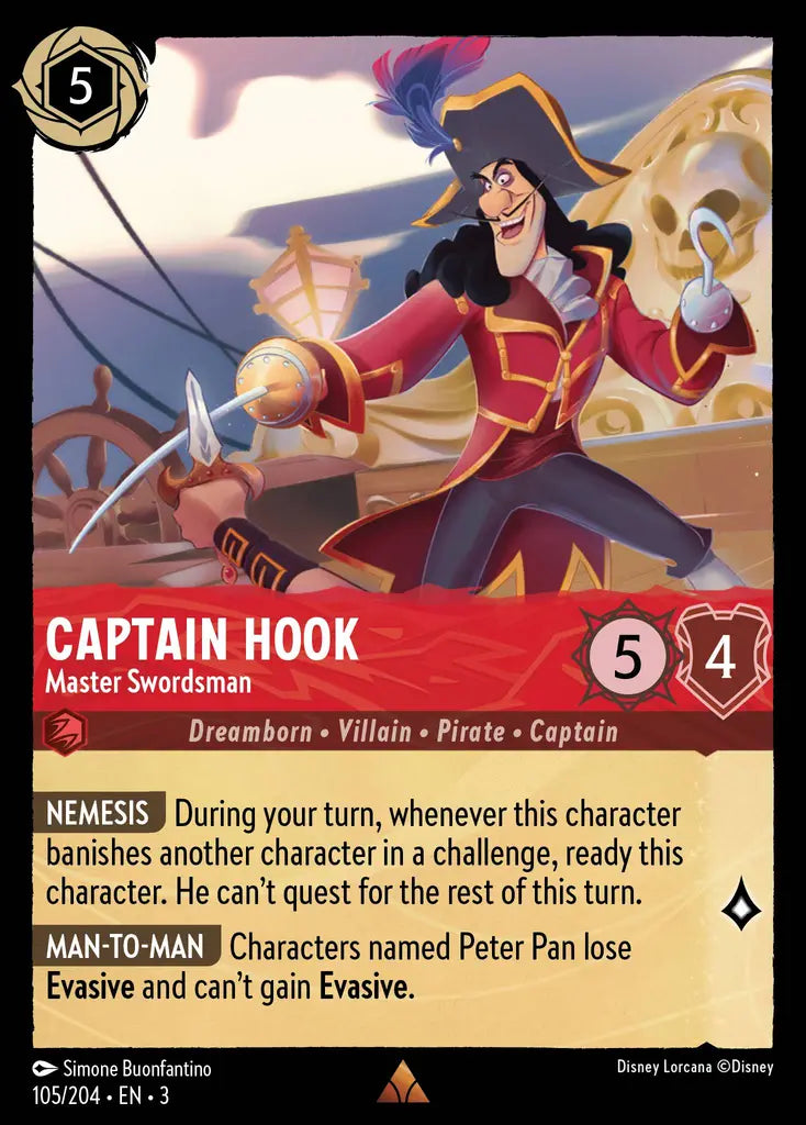 03 Into the Inklands - 105/204 - Captain Hook - Master Swordsman - FOIL