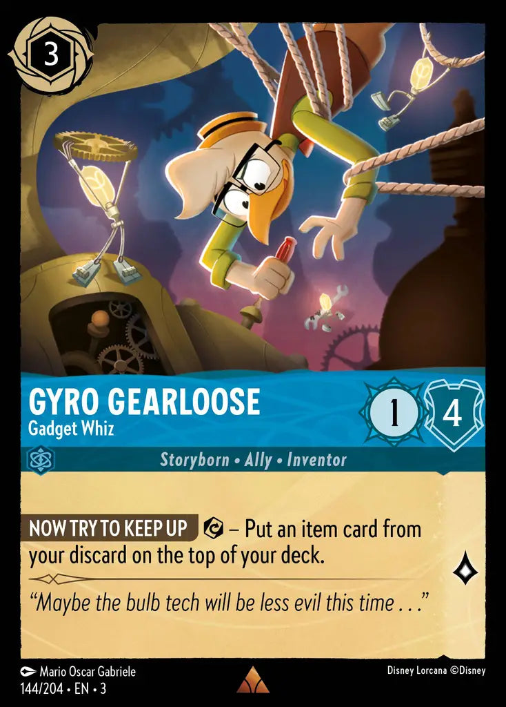 03 Into the Inklands - 144/204 - Gyro Gearloose - Gadget Whiz - FOIL