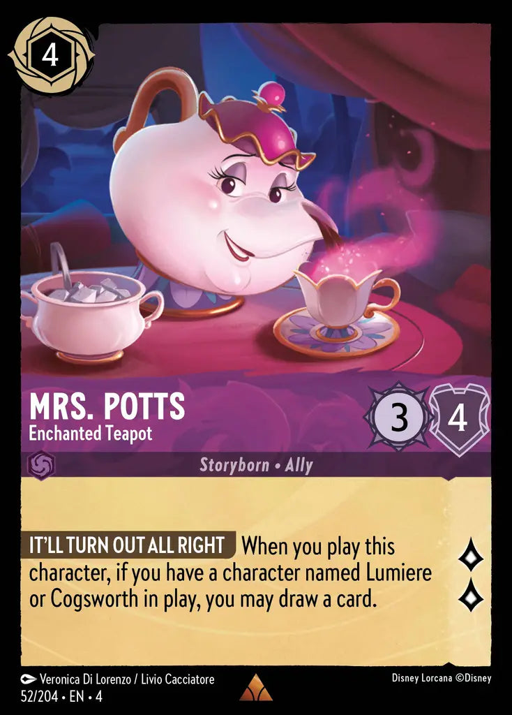 04 Ursula's Return - 052/204 - Mrs. Potts - Enchanted Teapot - FOIL