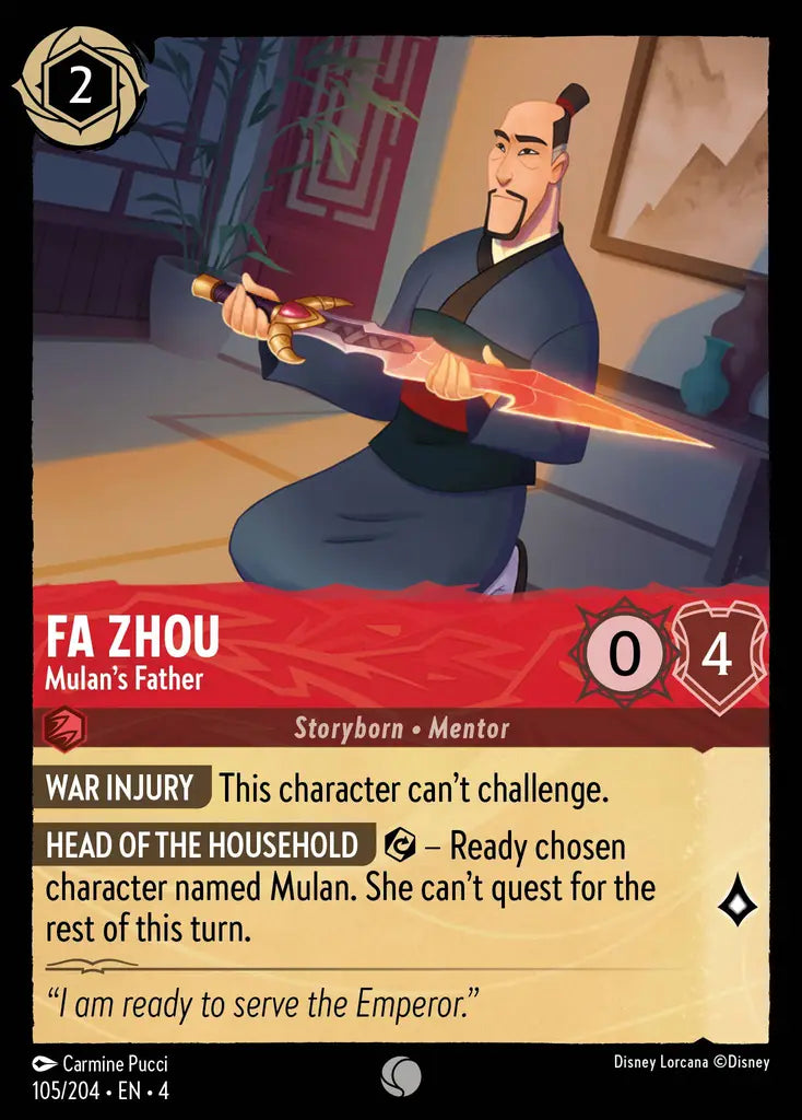 04 Ursula's Return - 105/204 - Fa Zhou - Mulan's Father - FOIL
