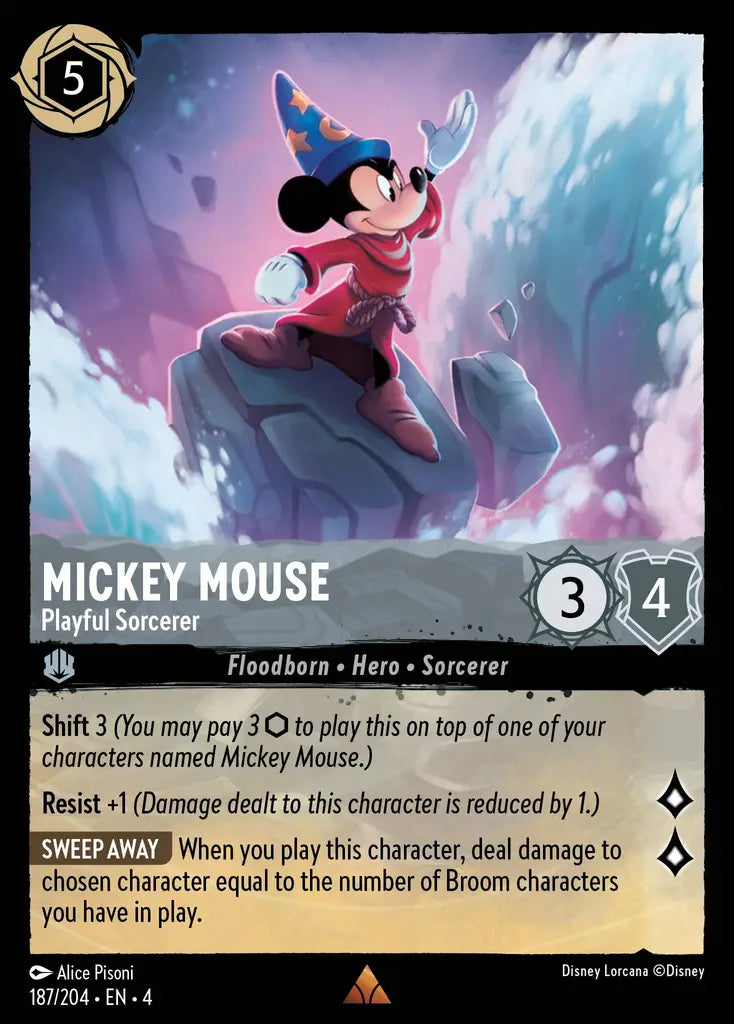 04 Ursula's Return - 187/204 - Mickey Mouse - Playful Sorcerer - NON FOIL