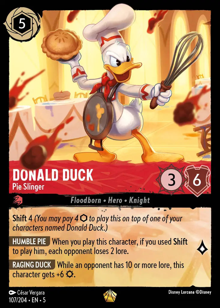 05 Shimmering Skies - 107/204 - Donald Duck - Pie Slinger - NON FOIL