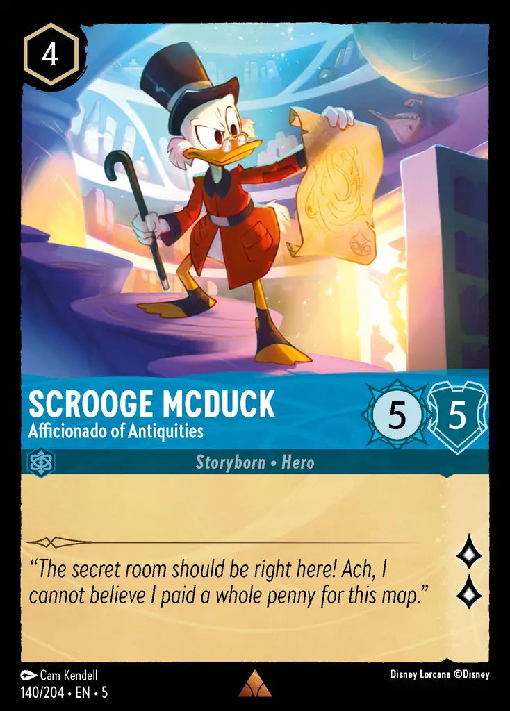 05 Shimmering Skies - 140/204 - Scrooge McDuck - Afficionado of Antiquities - FOIL