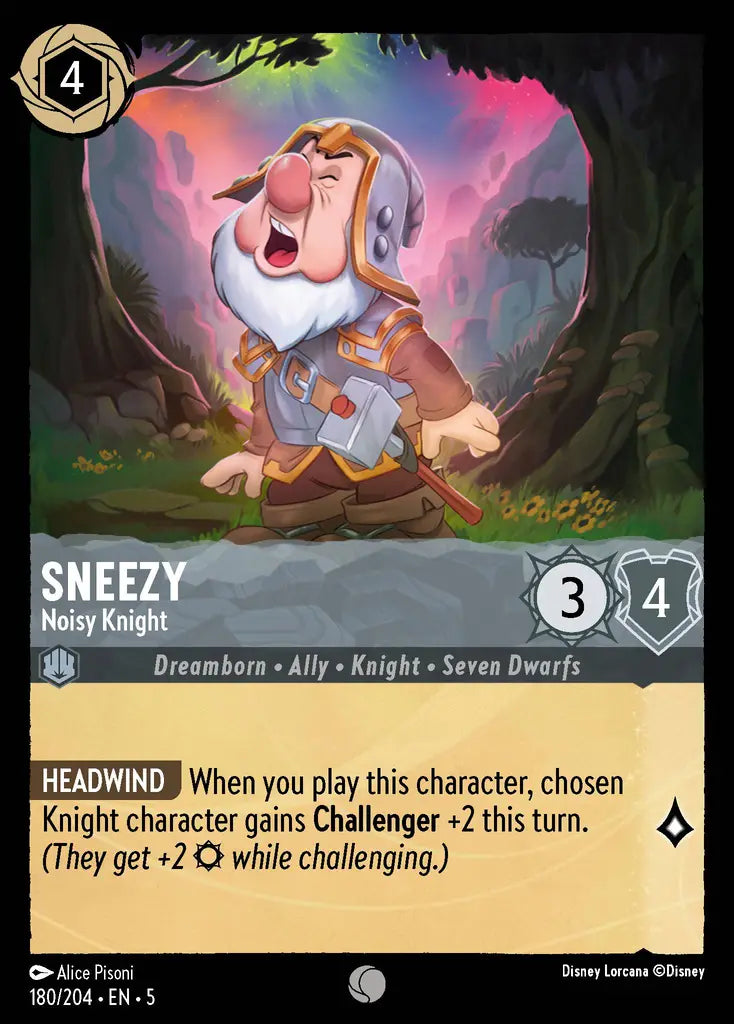 05 Shimmering Skies - 180/204 - Sneezy - Noisy Knight - FOIL