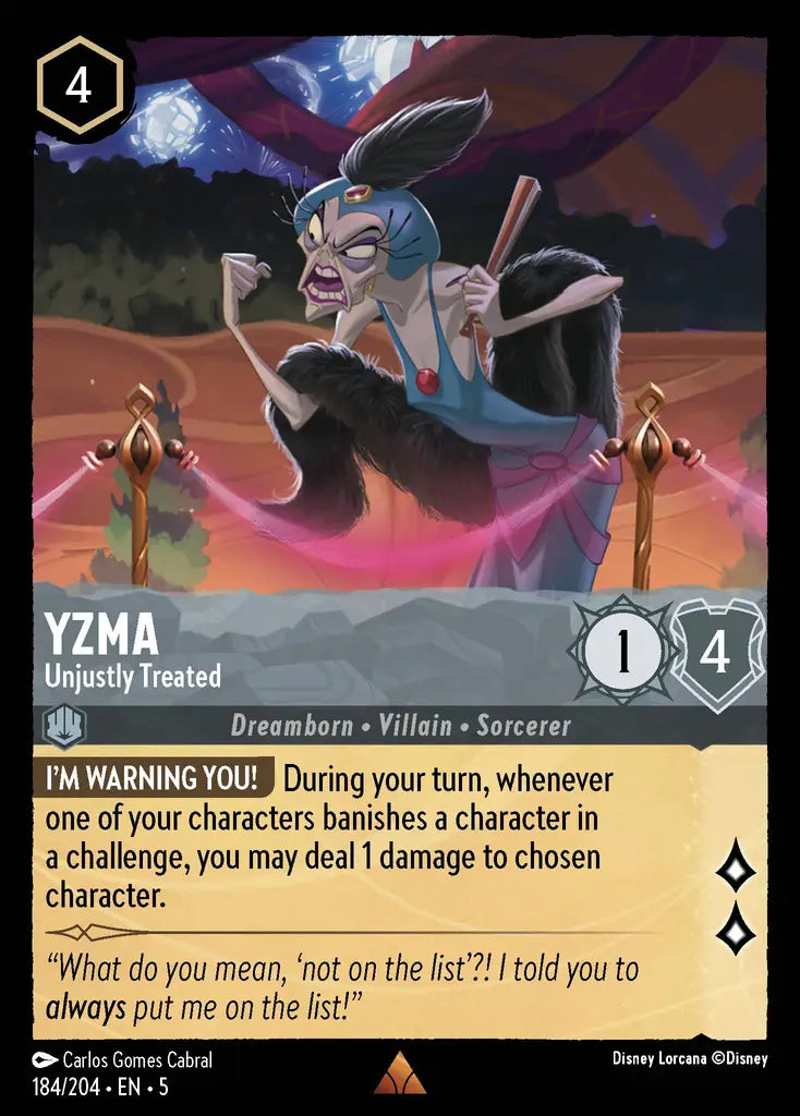 05 Shimmering Skies - 184/204 - Yzma - Unjustly Treated - NON FOIL