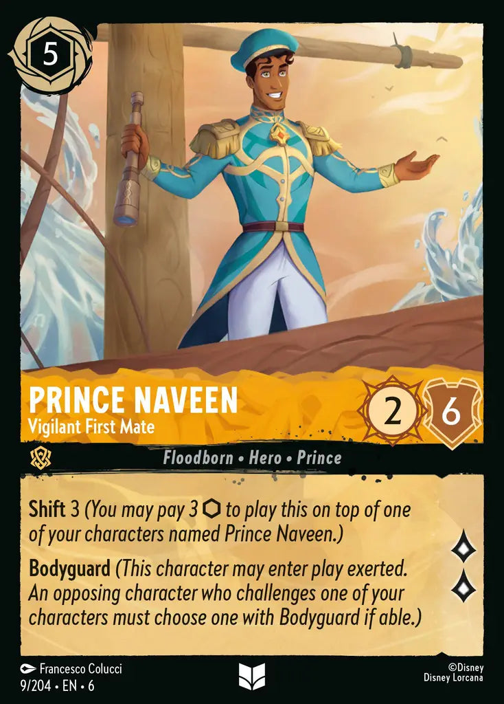 06 Azurite Sea - 009/204 - Prince Naveen - Vigilant First Mate - FOIL