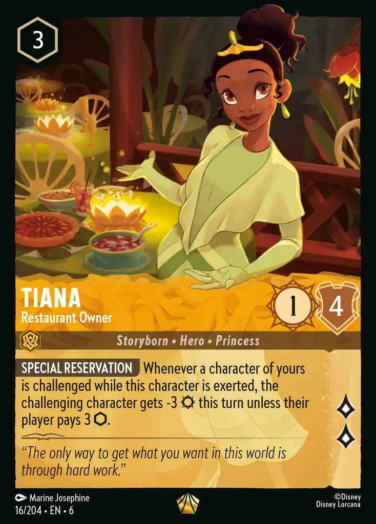 06 Azurite Sea - 016/204 - Tiana - Restaurant Owner - NON FOIL