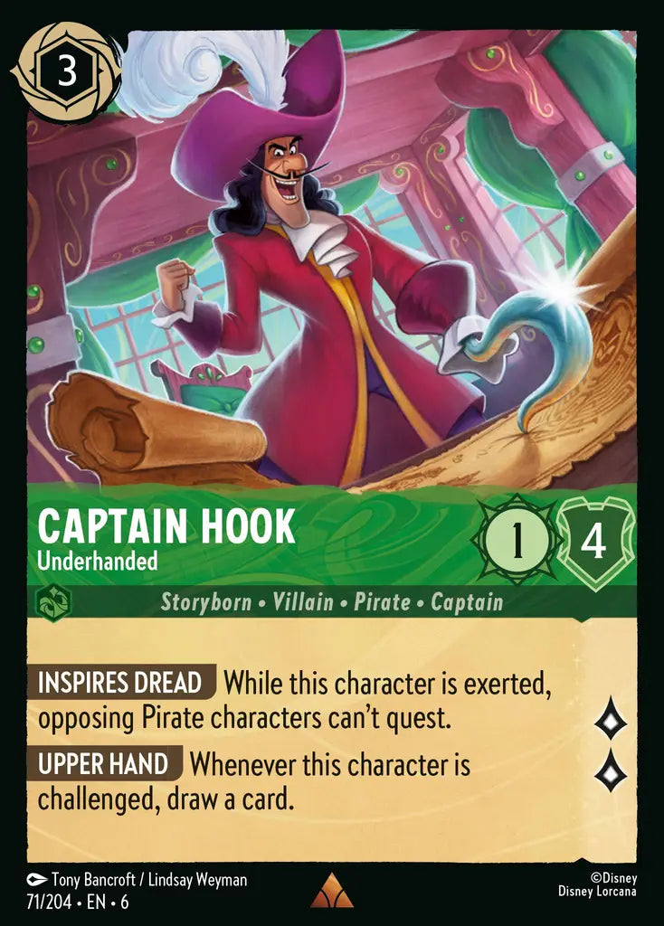 06 Azurite Sea - 071/204 - Captain Hook - Underhanded - FOIL
