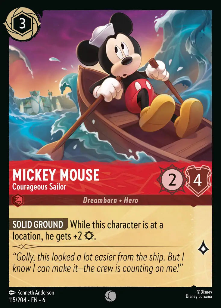 06 Azurite Sea - 115/204 - Mickey Mouse - Courageous Sailor - FOIL