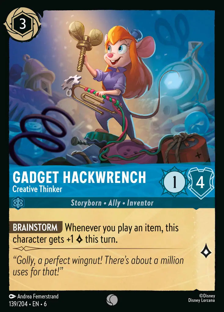 06 Azurite Sea - 139/204 - Gadget Hackwrench - Creative Thinker - FOIL