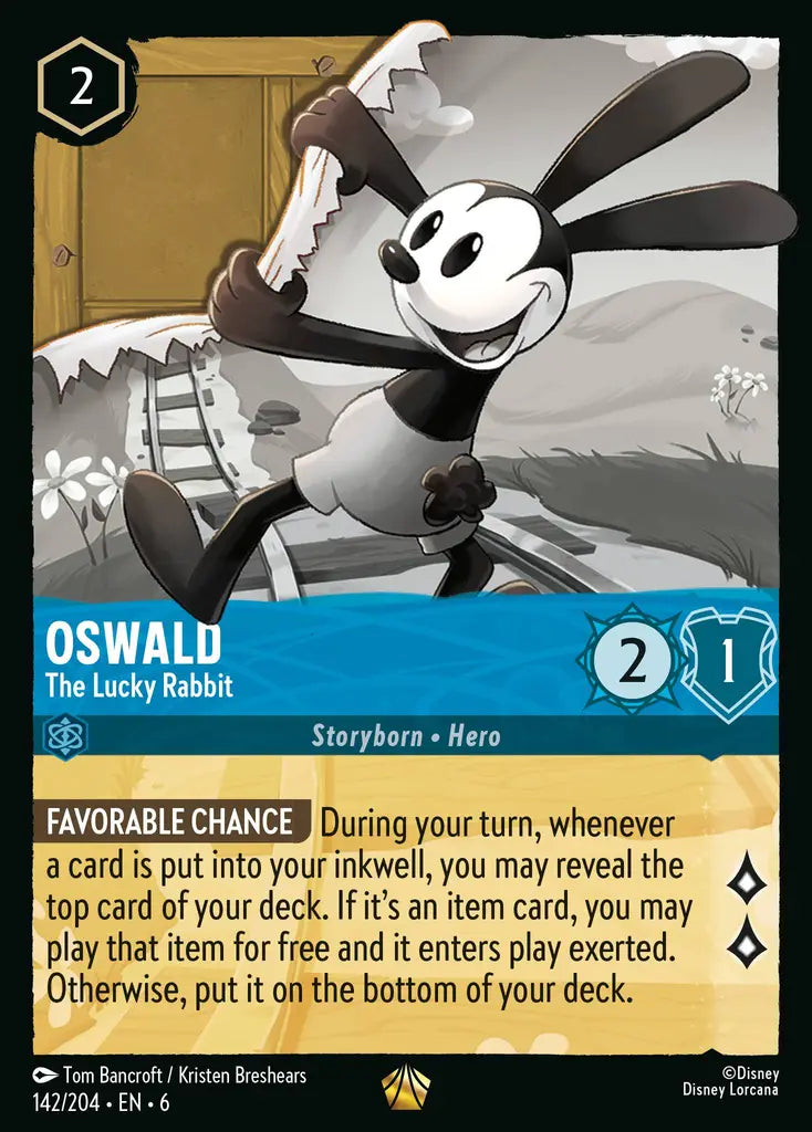 06 Azurite Sea - 142/204 - Oswald - The Lucky Rabbit - FOIL