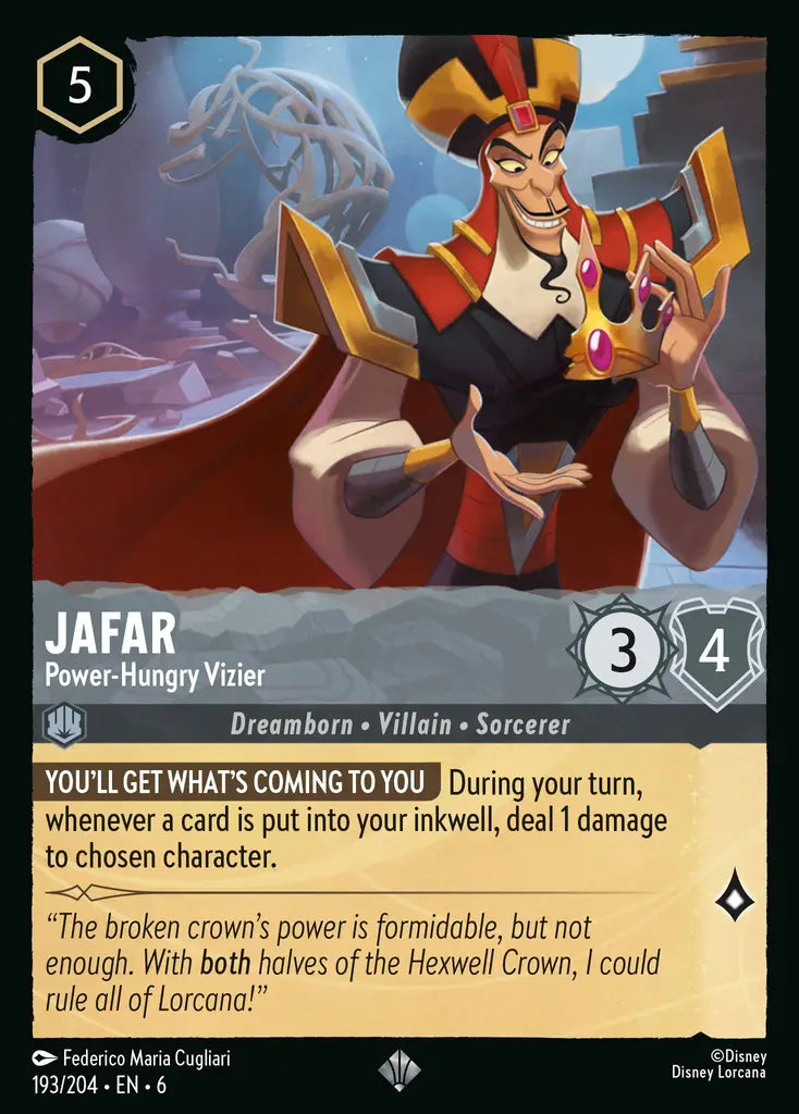 06 Azurite Sea - 193/204 - Jafar - Power-Hungry Vizier - NON FOIL