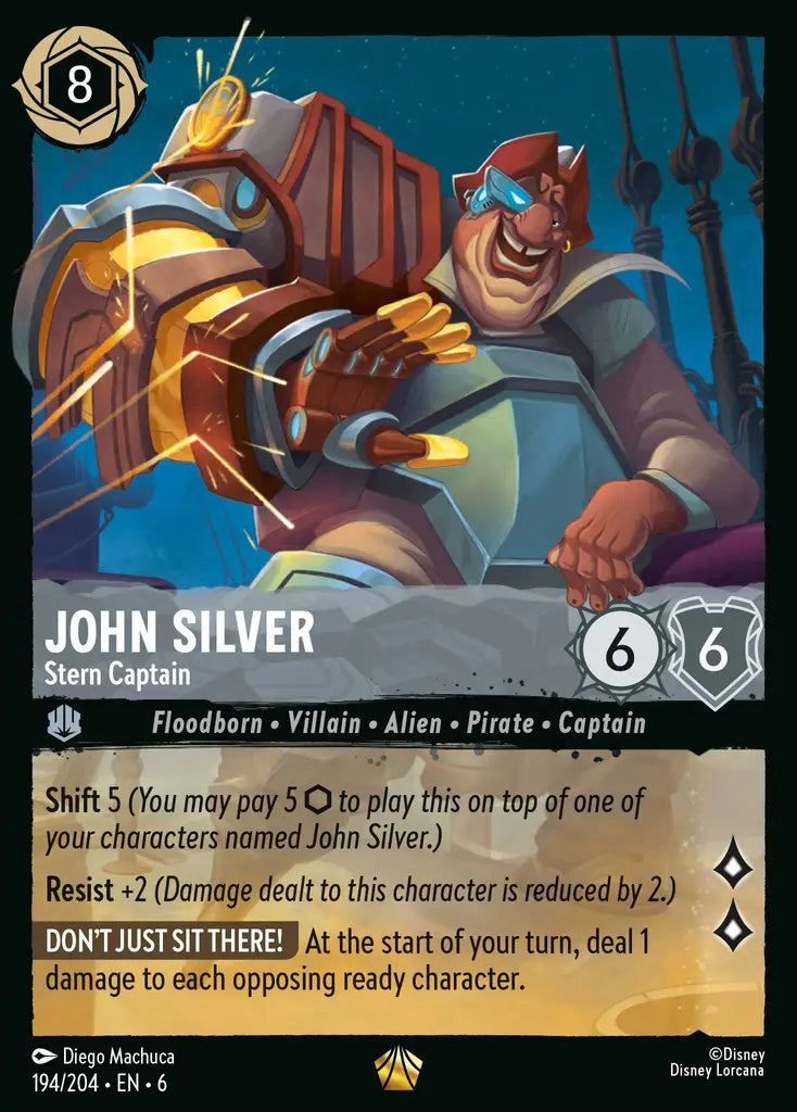 06 Azurite Sea - 194/204 - John Silver - Stern Captain - FOIL