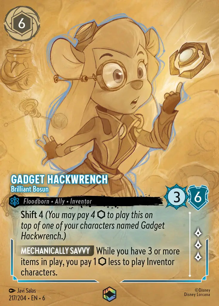 06 Azurite Sea - 217/204 - Gadget Hackwrench - Brilliant Bosun - FOIL