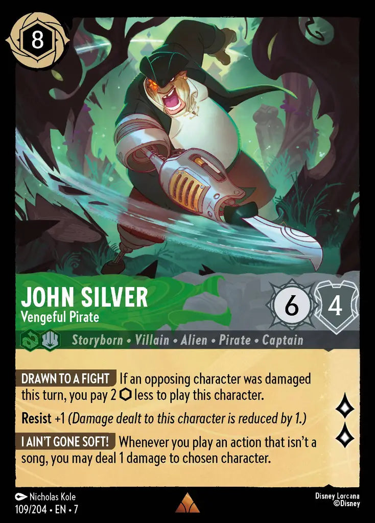 07 Archazia's Island - 109/204 - John Silver - Vengeful Pirate - NON FOIL