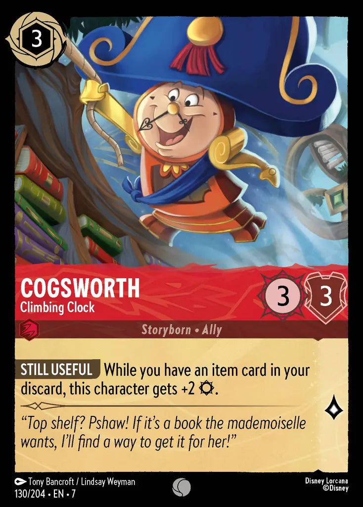07 Archazia's Island - 130/204 - Cogsworth - Climbing Clock - FOIL