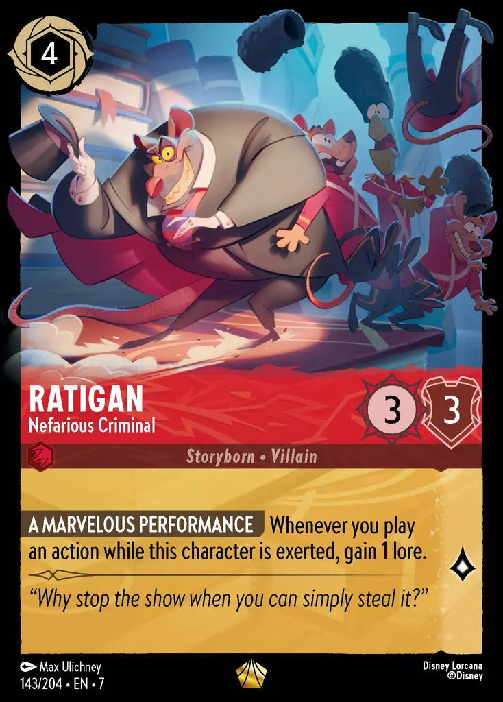 07 Archazia's Island - 143/204 - Ratigan - Nefarious Criminal - NON FOIL