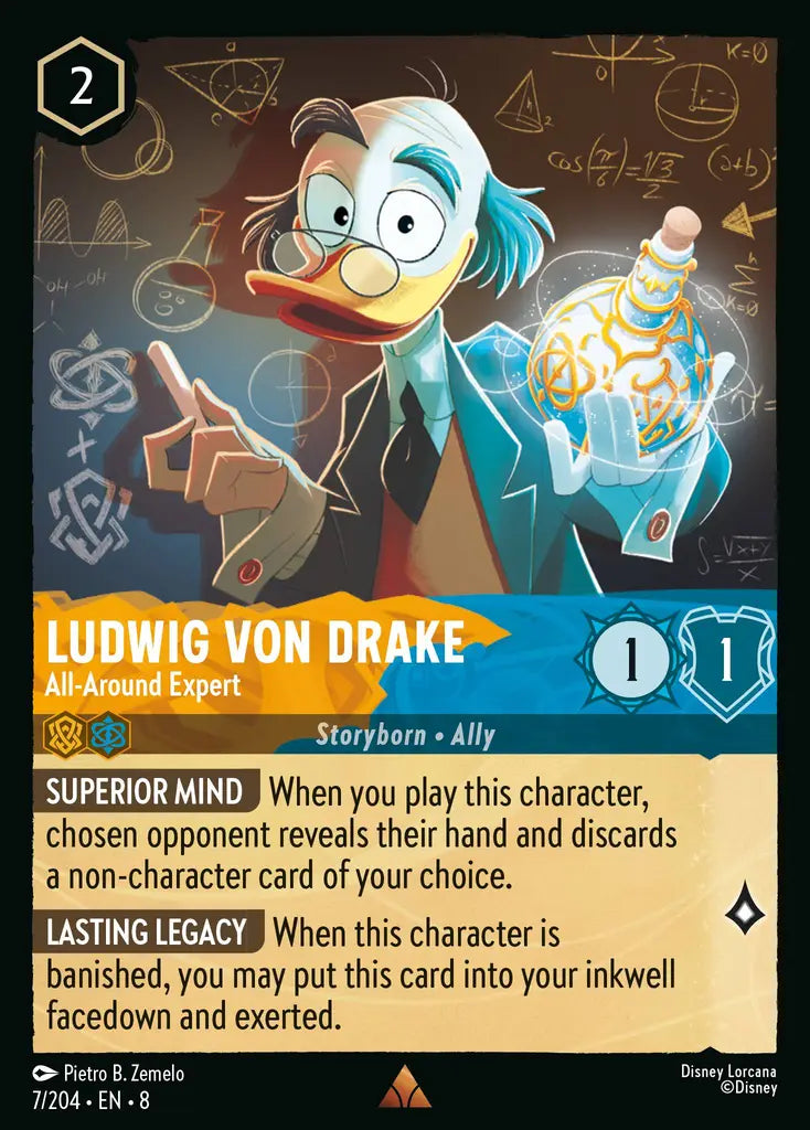 08 Reign of Jafar - 007/204 - Ludwig Von Drake - All-Around Expert - FOIL