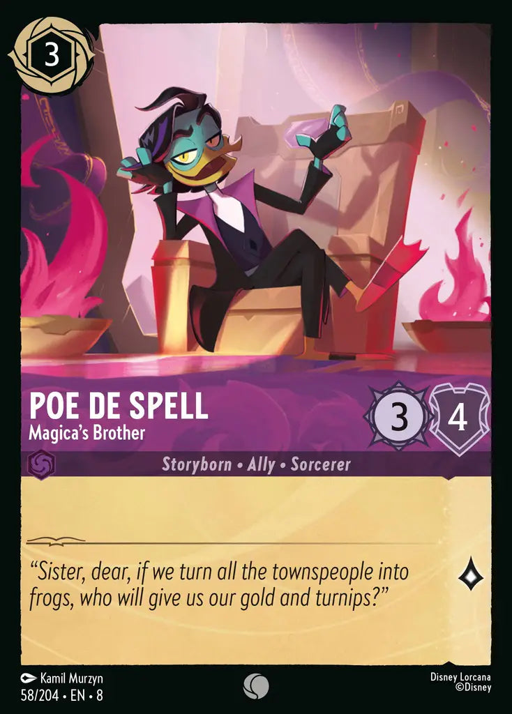 08 Reign of Jafar - 058/204 - Poe De Spell - Magica's Brother - FOIL