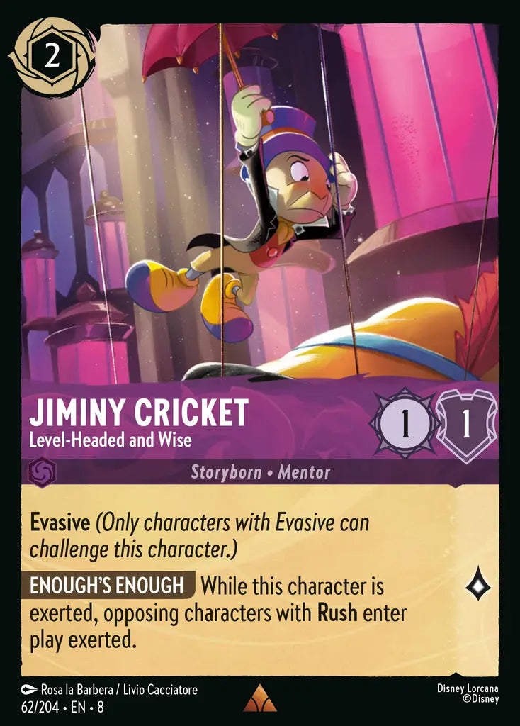 08 Reign of Jafar - 062/204 - Jiminy Cricket - Level-Headed and Wise - FOIL