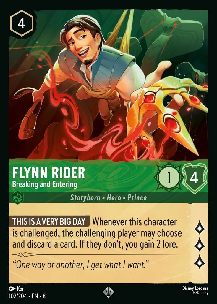 08 Reign of Jafar - 102/204 - Flynn Rider - Breaking and Entering - FOIL
