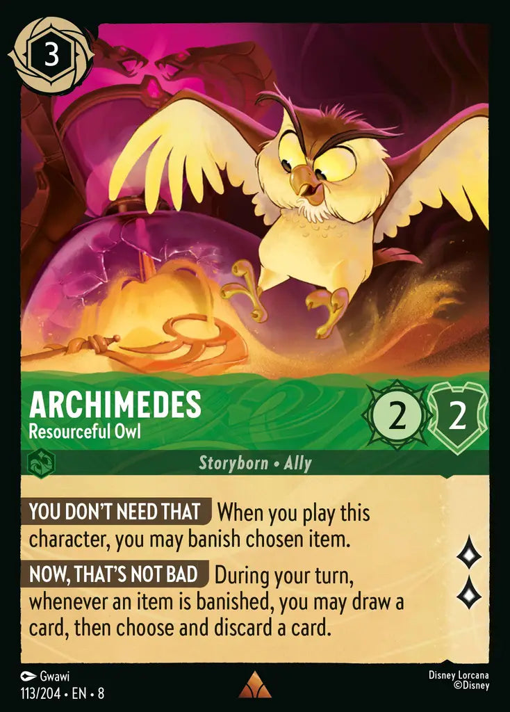 08 Reign of Jafar - 113/204 - Archimedes - Resourceful Owl - FOIL