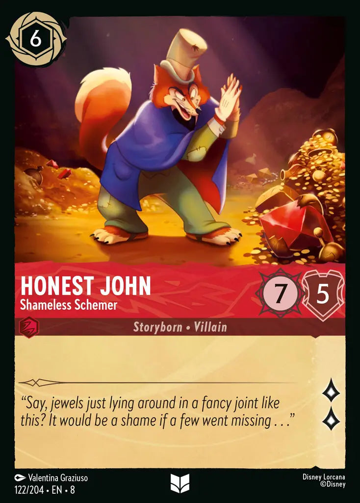 08 Reign of Jafar - 122/204 - Honest John - Shameless Schemer - FOIL