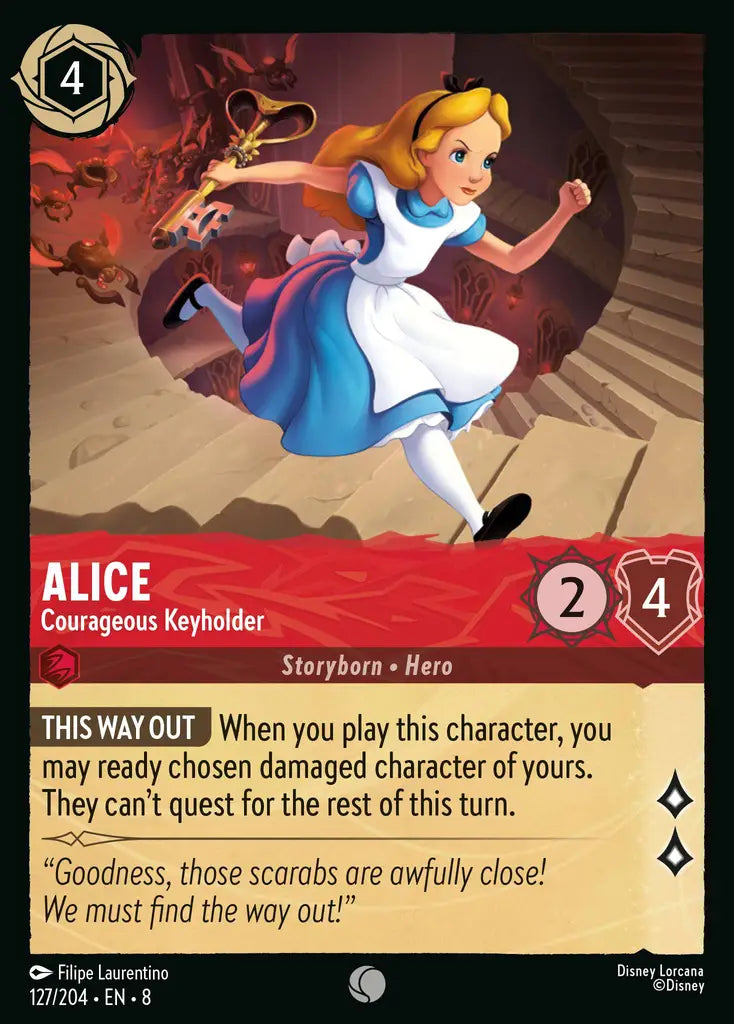 08 Reign of Jafar - 127/204 - Alice - Courageous Keyholder - FOIL