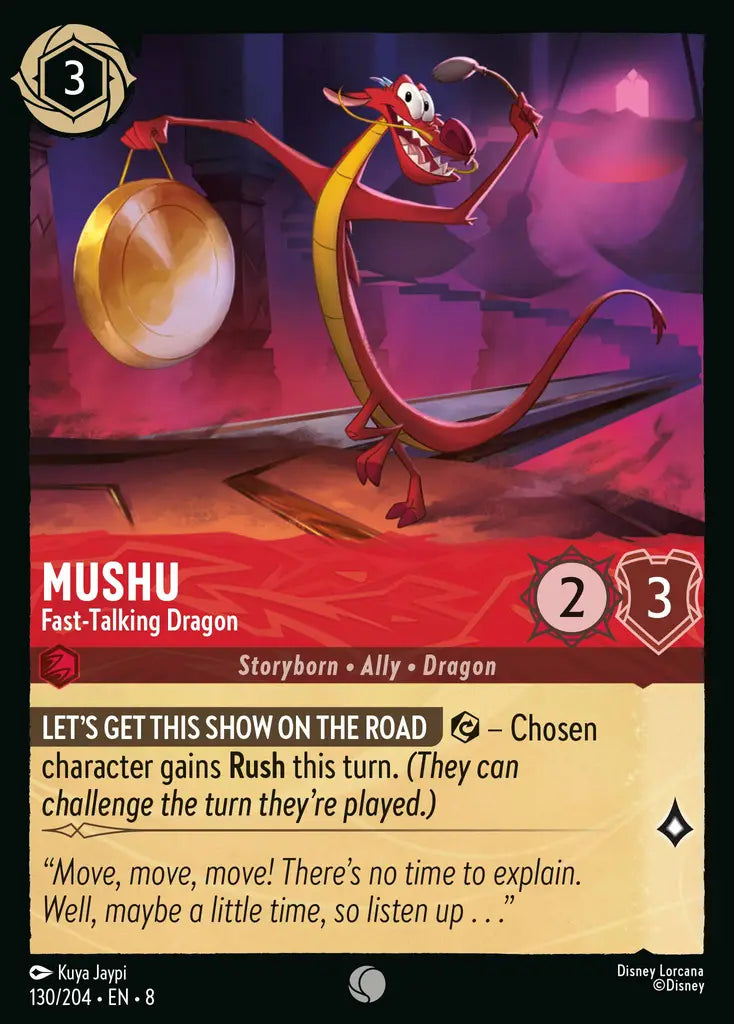 08 Reign of Jafar - 130/204 - Mushu - Fast-Talking Dragon - FOIL