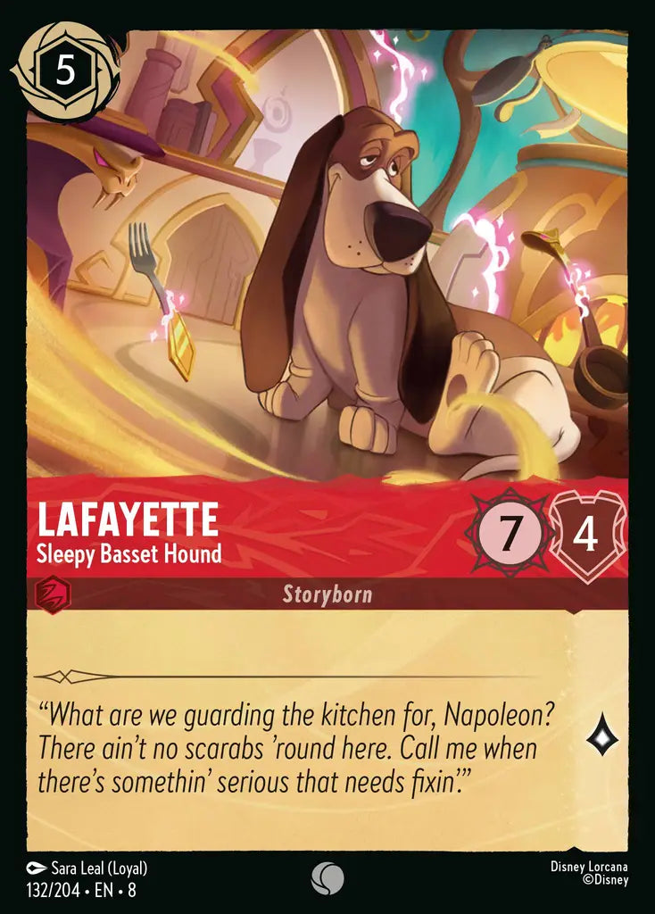 08 Reign of Jafar - 132/204 - Lafayette - Sleepy Basset Hound - FOIL